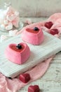 Cakes in the form of heart on the day of the holy Valentine Royalty Free Stock Photo