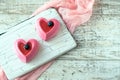 Cakes in the form of heart on the day of the holy Valentine Royalty Free Stock Photo