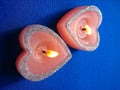 Two heart candles Royalty Free Stock Photo