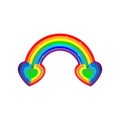 Two heart rainbow. Very cool vector is when we actually combined the two hearts together with a rainbow, the combination, the blen Royalty Free Stock Photo