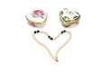 Two heart shaped boxes Royalty Free Stock Photo