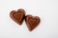 Two Heart Shaped Chocolates Royalty Free Stock Photo
