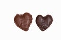 Two heart shaped Chocolates Royalty Free Stock Photo