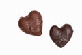 Two heart shaped Chocolates Royalty Free Stock Photo