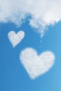 Two heart shaped clouds Royalty Free Stock Photo