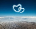 Two heart shaped clouds Royalty Free Stock Photo