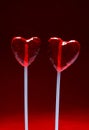 Two heart shaped lollipops for Valentine