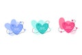 Two Hearts abstract banner collections. Organic or fluid shapes with different soft colors. Usable for web, social media