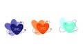 Two Hearts abstract banner collections. Organic or fluid shapes with different soft colors. Usable for web, social media