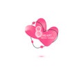 Two Hearts abstract banner collections. Organic or fluid shapes with pastel neon color design. Usable for web, social