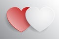 Two hearts, beautiful concept of Valentines day