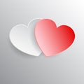 Two hearts, beautiful concept of Valentines day - vector