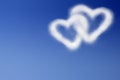 Two hearts in the blue sky Royalty Free Stock Photo