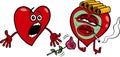 Two Hearts Cartoon Illustration