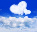 Two hearts. Cloud. Sky.