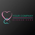 Two hearts 3D logo design