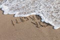 Wave on the sand beach Royalty Free Stock Photo