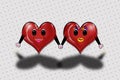 Two Hearts Holding Hands Pop Art! Royalty Free Stock Photo