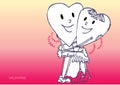 Two hearts hugging Royalty Free Stock Photo