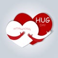 Two Hearts Hugging. Vector Illustration In flat Style Royalty Free Stock Photo