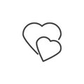 Two hearts line icon