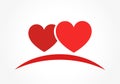 Two hearts logo or icon