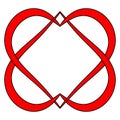 Two hearts logo marriage Agency, vector intertwined heart sign symbol eternal mutual love and loyalty