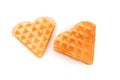 Heart shaped waffles on a white background Royalty Free Stock Photo