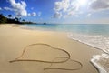 Two hearts on sand Royalty Free Stock Photo