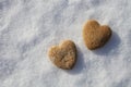 Two hearts on the snow