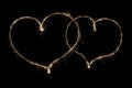 Two hearts from sparkler