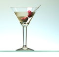 Two hearts on stick in martini cocktail