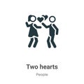 Two hearts vector icon on white background. Flat vector two hearts icon symbol sign from modern people collection for mobile Royalty Free Stock Photo