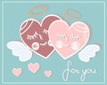 two hearts with wings Royalty Free Stock Photo
