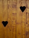 Two hearts wooden frame
