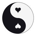 Two Hearts Yin and Yang Shape Royalty Free Stock Photo