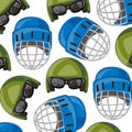 Two helmet army and for hockey pattern