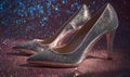 Two high heels with glitter on them Royalty Free Stock Photo