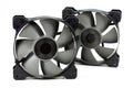 Two high performance cooling fans 120 mm for computer hardware isolated on white background Royalty Free Stock Photo