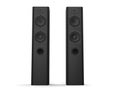 Two high tower music speakers, matte black Royalty Free Stock Photo