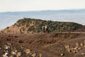 Two Hikers on Mount Etna Volcano - Sicily Italy