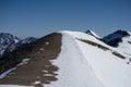 Snowy hike in the Bridger mountains near Bozeman Royalty Free Stock Photo