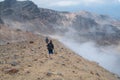 Two hikers at Tongariro crossing Royalty Free Stock Photo