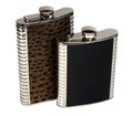 Two hip flask on white background