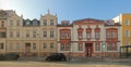 Two historical 19th century houses, listed as monuments in Greifswald, Germany