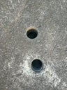 Two holes for water draining system