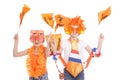 Two holland supporters in orange outfit