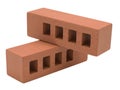 Two hollow red clay bricks Royalty Free Stock Photo