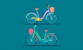 The two home bicycle. flat colorful modern style. vector illustration eps10