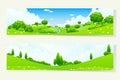 Two Horizontal Banners with Nature Landscape Royalty Free Stock Photo